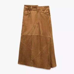 Zara 100% SUEDE SKIRT ZW COLLECTION LIMITED EDITION